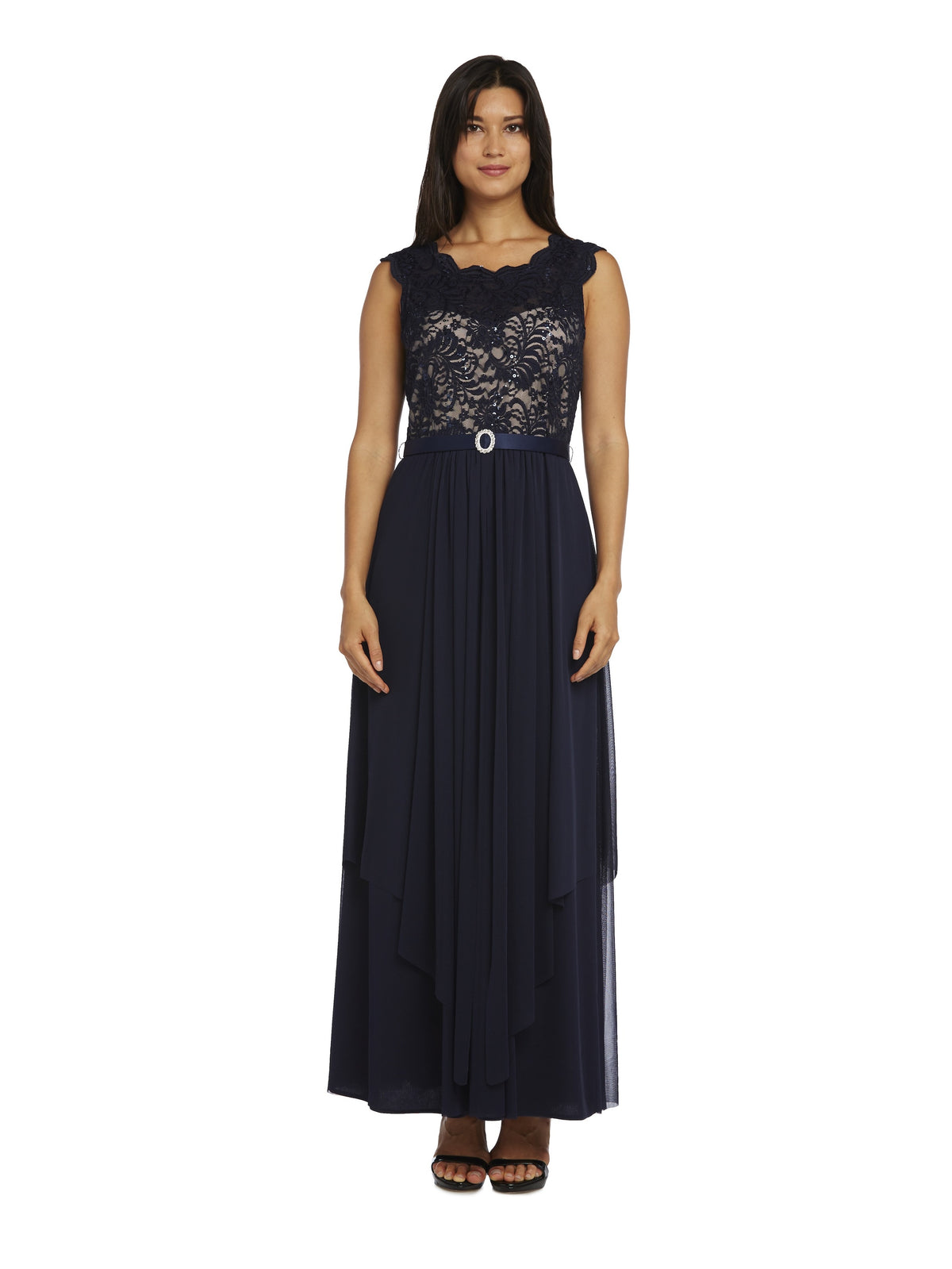 Purple/Blue/Beige Lace Evening Gown E79239
