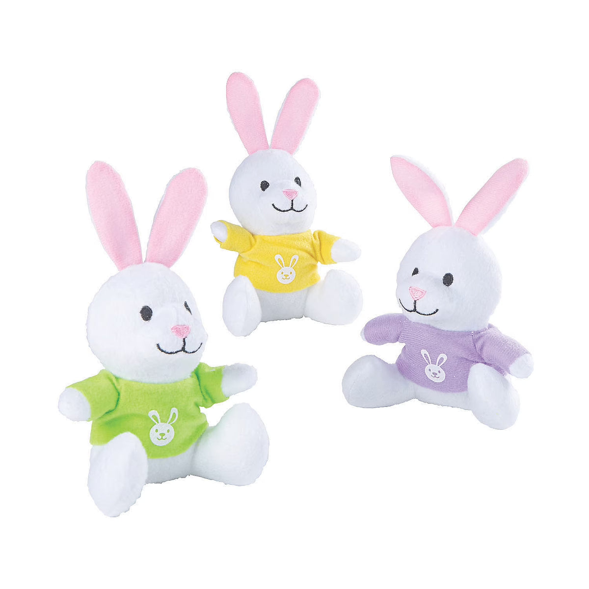 12 Pieces Easter Plush Bunny with T-Shirts I618