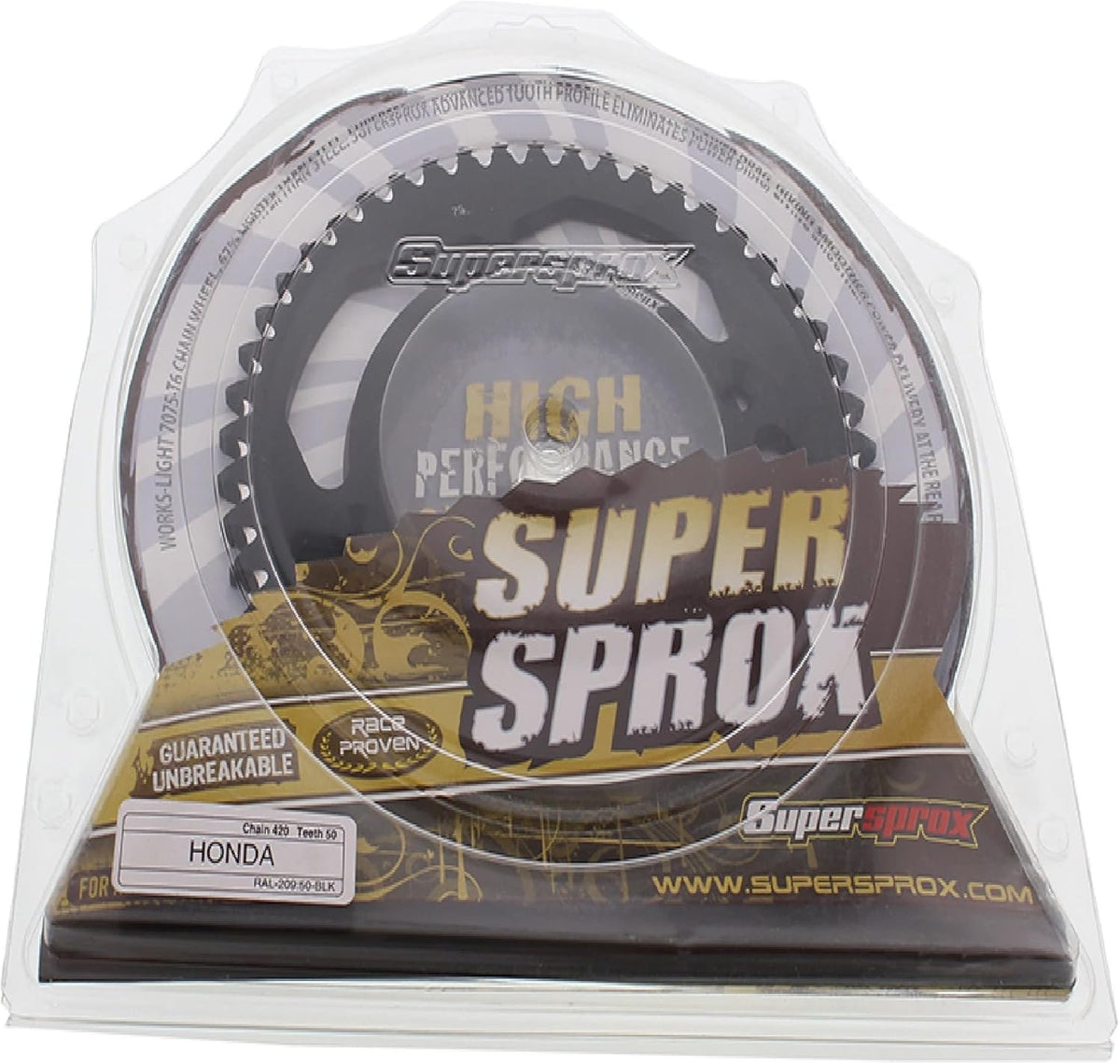 Black Aluminum Sprocket 50T Chain Size 420 Pack of 2 I5428