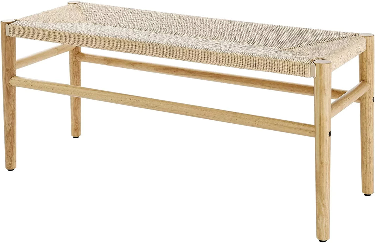 Indoor Entryway Bench with Paper Cord Ottoman S53797