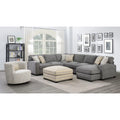 Happy Graphic Ottoman with Ultra-Soft Fabric And Block Legs D549