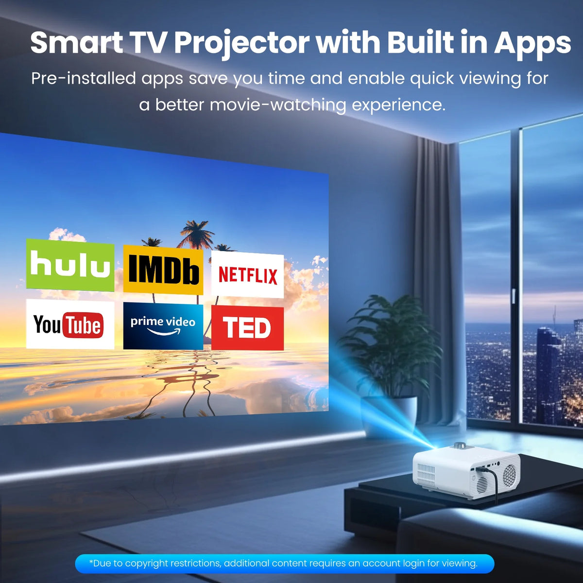 8500L Native 1080P 5G WiFi Bluetooth Projector B648495