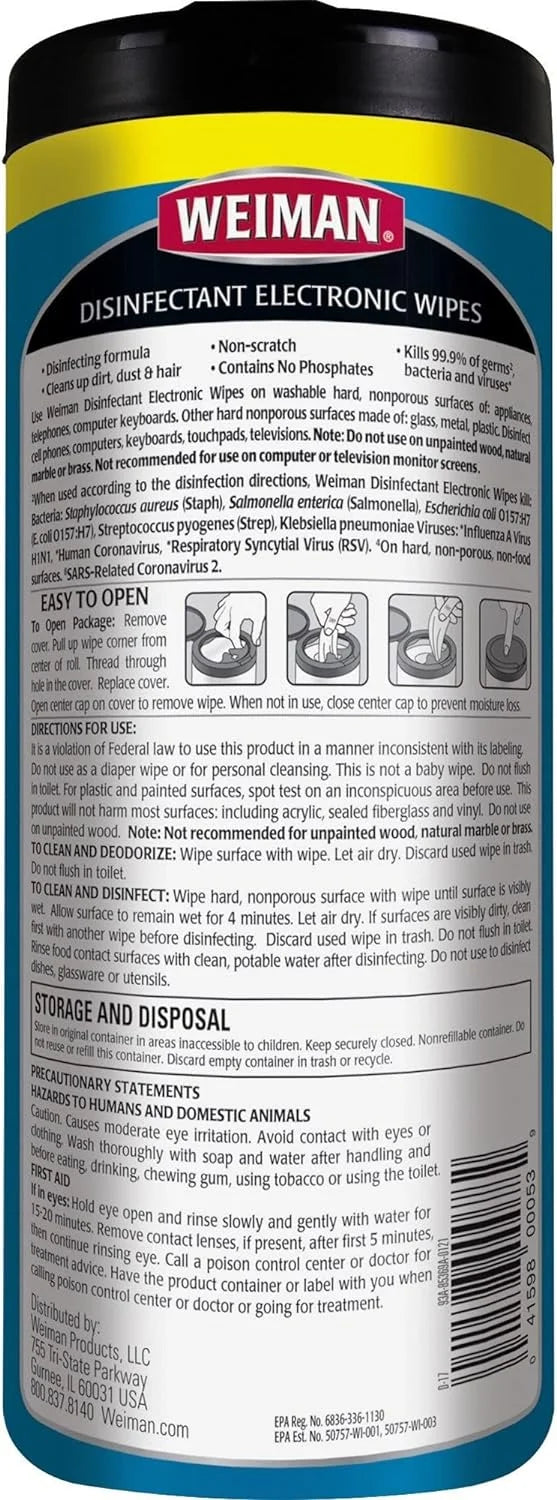 Electronic Cleaning Wipes, 30 Count D231