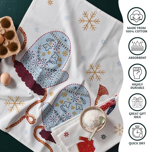 Christmas Tea Towels Set of 3 Cotton Dishcloths X920612