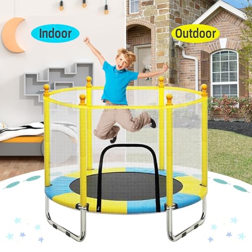 55" Trampoline with Basketball Hoop and Enclosure Net H988044