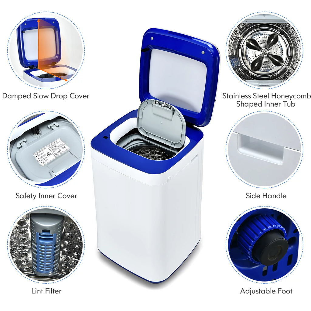 7.7 lbs Compact Full Automatic Washing Machine T278985