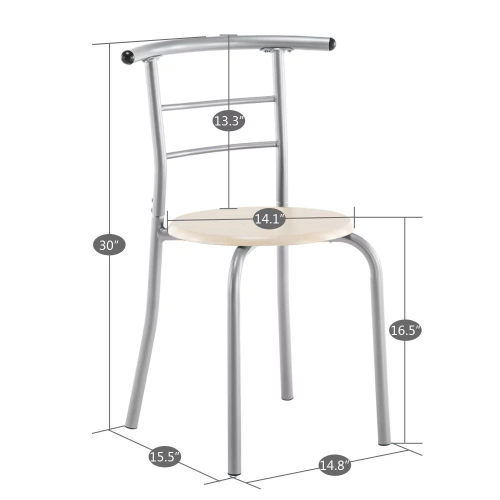 3-Piece Wooden Round Table and Chair Set Z73333