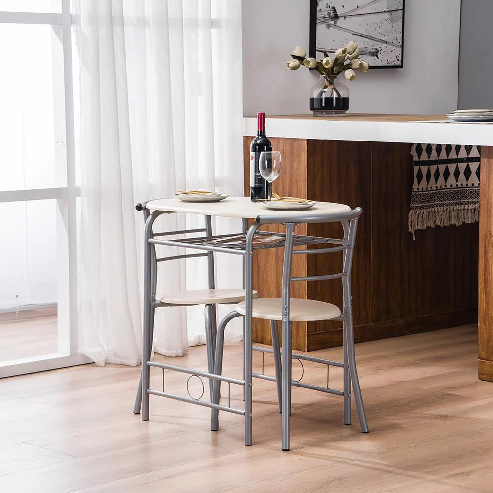 3-Piece Wooden Round Table and Chair Set Z73333
