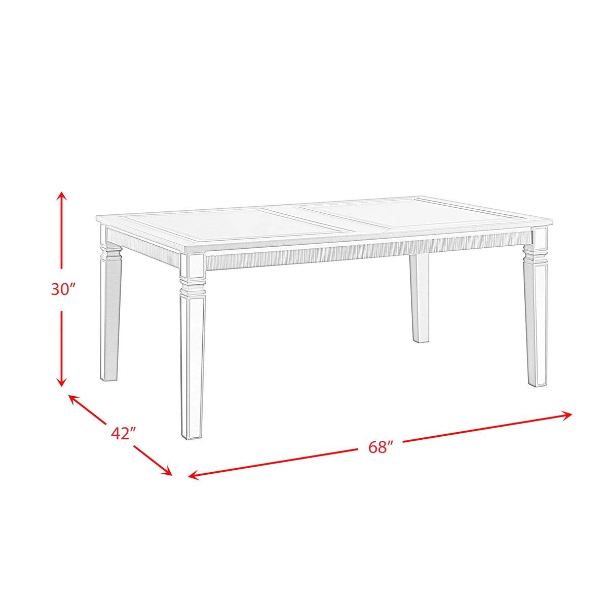 5PC Dining Set Table and Four Side Chairs J242957