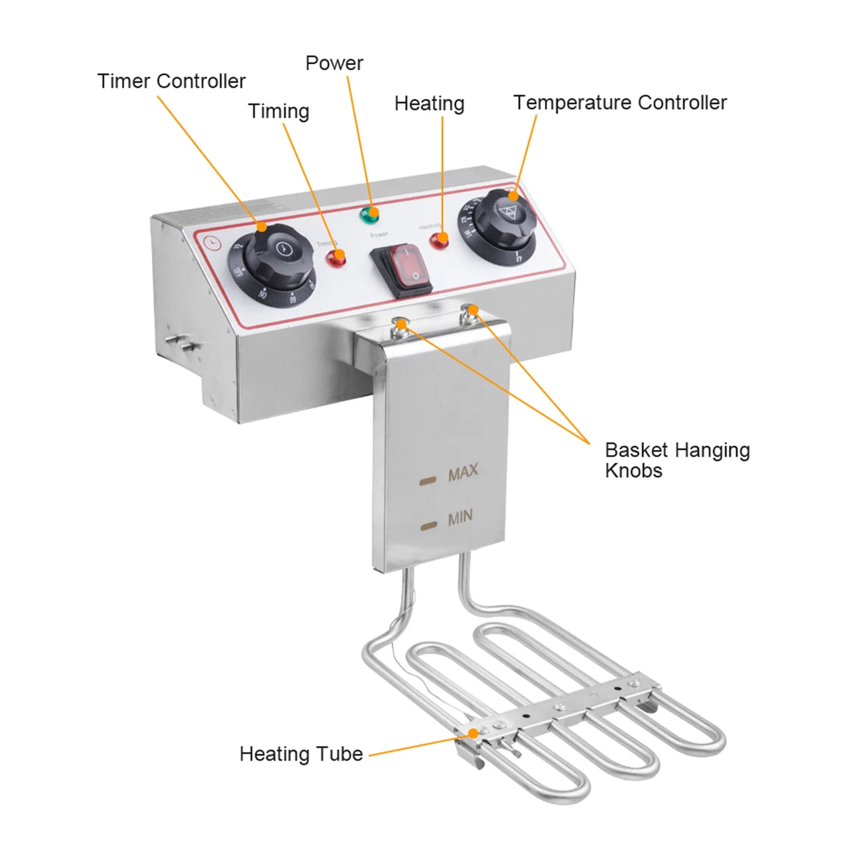 16L Stainless Steel Double Tank Deep Fryer 3400W D345