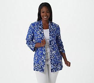 Printed Knit Cardigan, Size Large J405547
