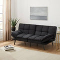 Black Suede Fabric Memory Foam Futon X220466