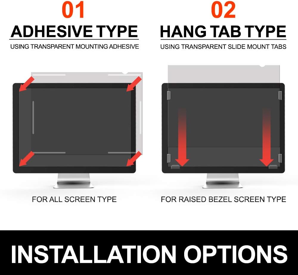 23 Inch Monitor Privacy Screen Filter for 16:9 Widescreen Display, Pack of 2 S1012
