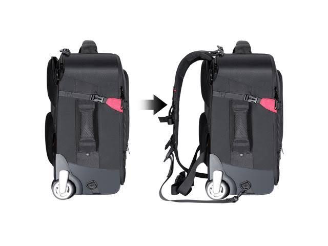2-in-1 Rolling Camera Backpack Trolley Case V578811