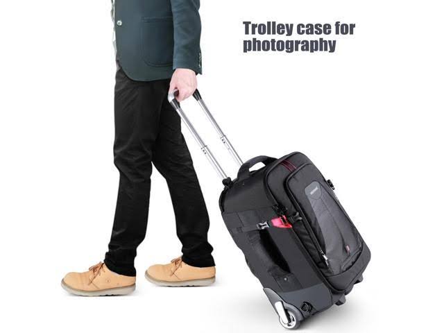 2-in-1 Rolling Camera Backpack Trolley Case V578811