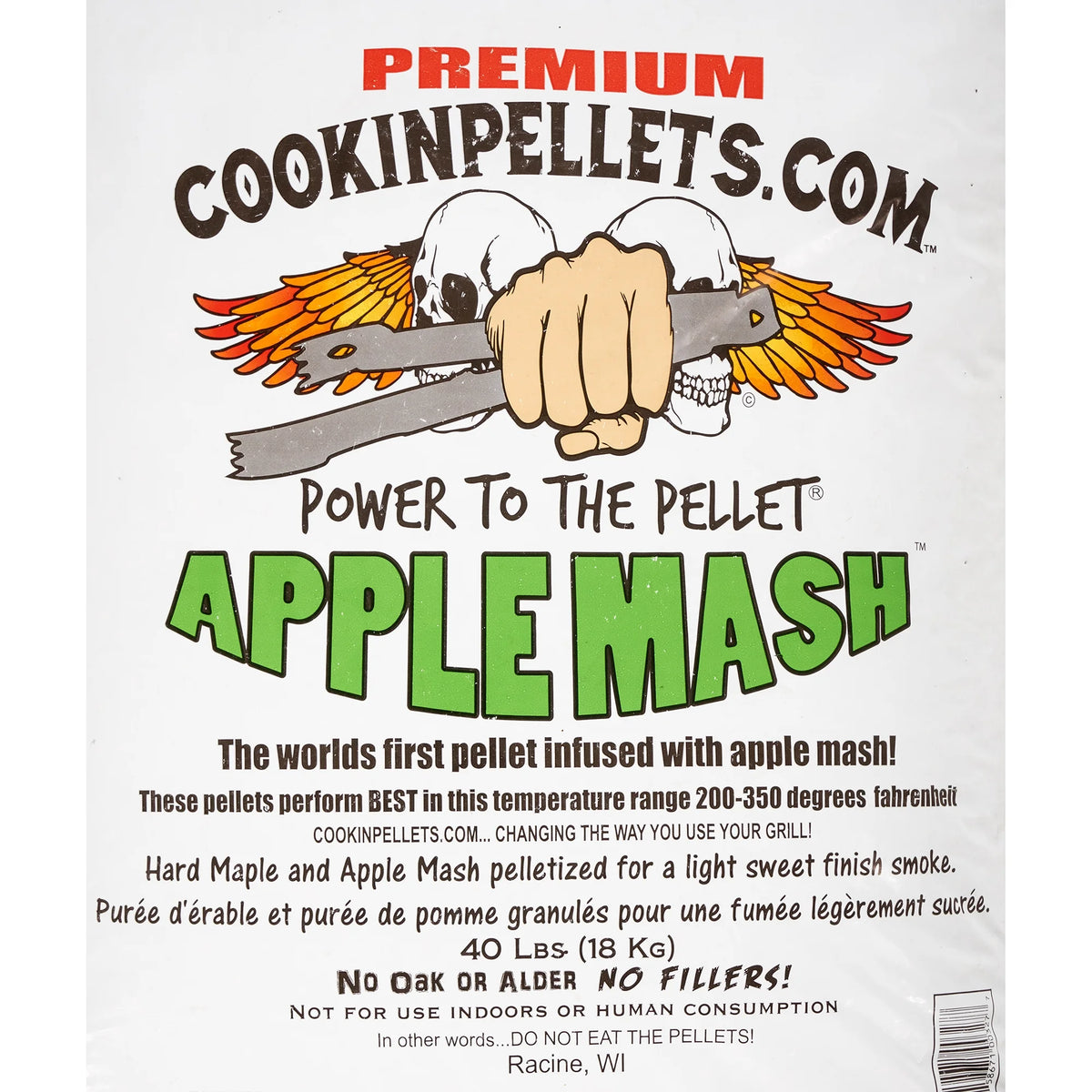 40-Pound Apple Mash Hard Maple Smoker Wood Pellets A2830