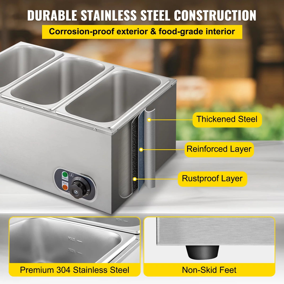 1200W Stainless Steel Commercial Food Warmer G615895