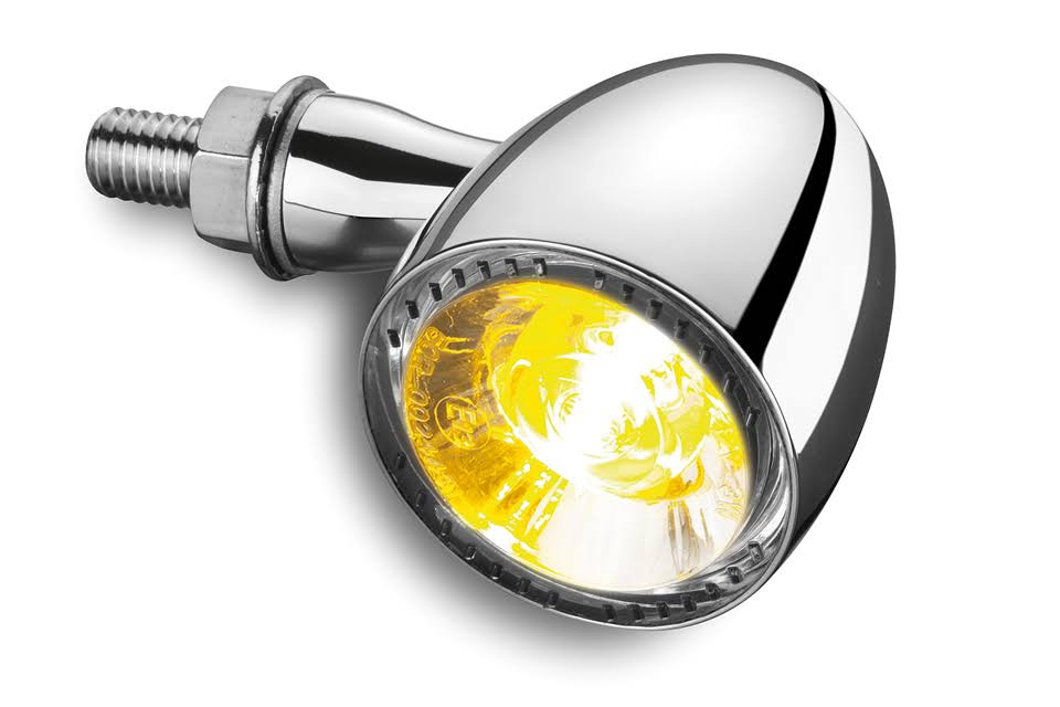 White Shiny Chrome LED Indicator Bullet 1000 G753