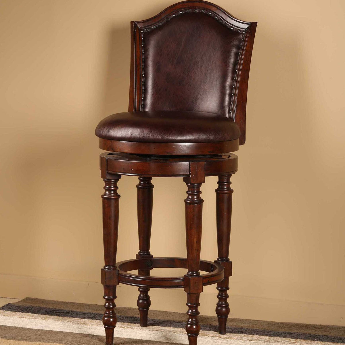 Brown Cherry Swivel Counter Stool E42347