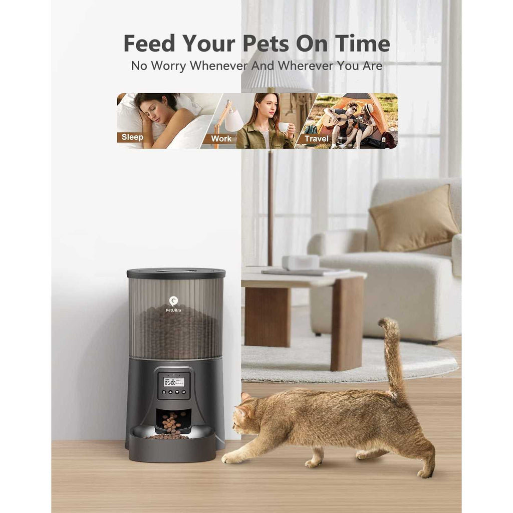 Automatic Cat Feeders 4L Programmable Control 1-4 Meals Dry Food Dispenser I836621