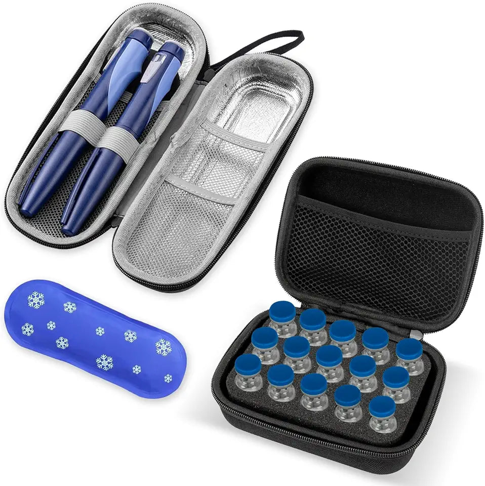 Insulin Pen Cooler Travel Case & 15-Slot Insulin Vial Holder B196