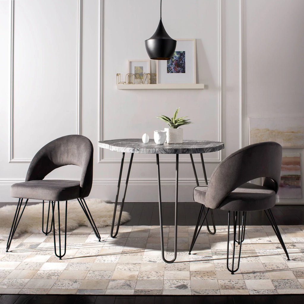 Velvet Upholstered Dining Chair Set of 2 P2377
