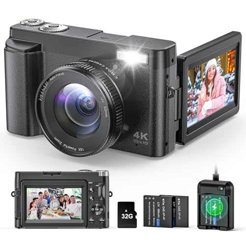 Black 48MP 4K Digital Camera with 32GB Card E839
