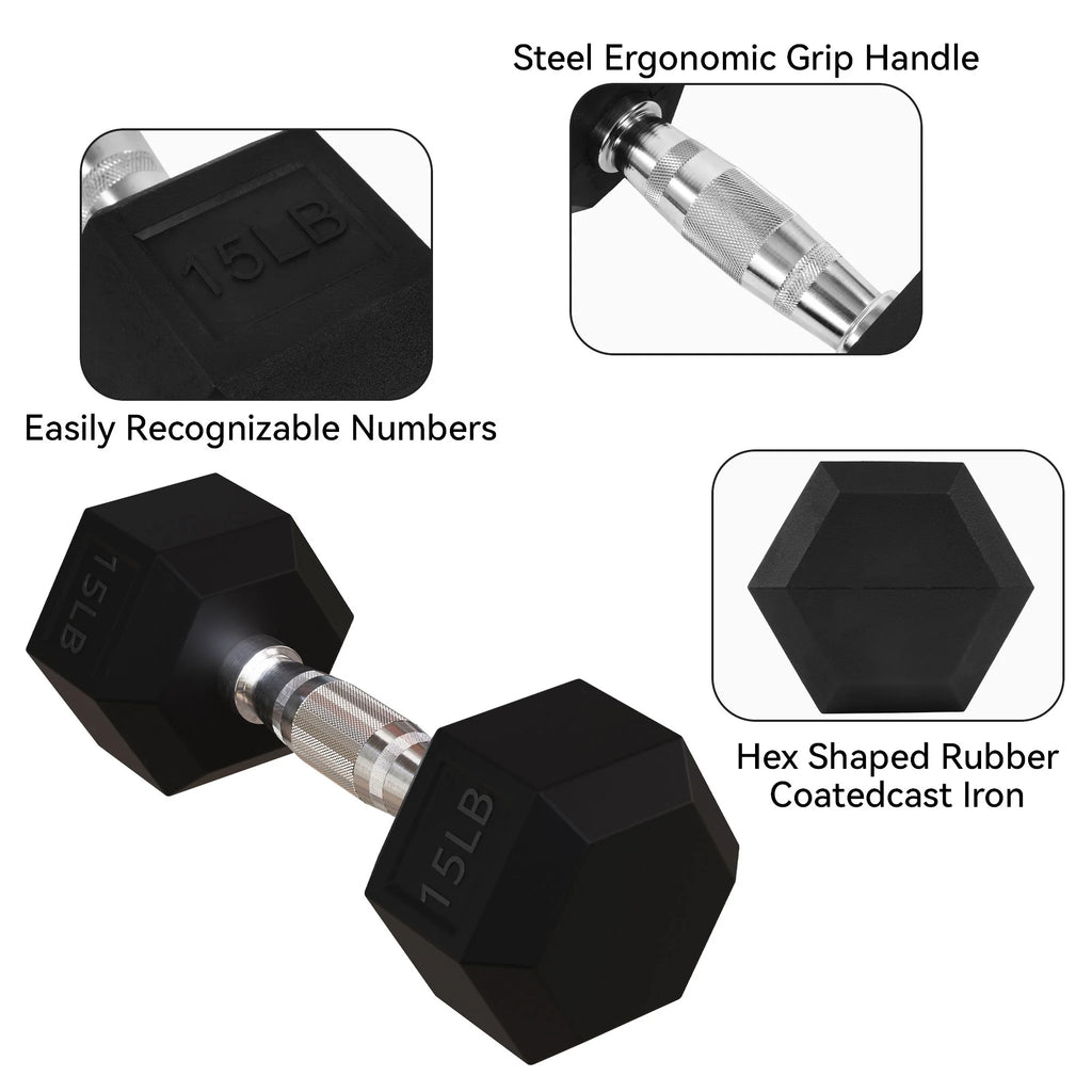 5, 8, and 10 Pound Dumbbell Pairs with Metal Rack C23594