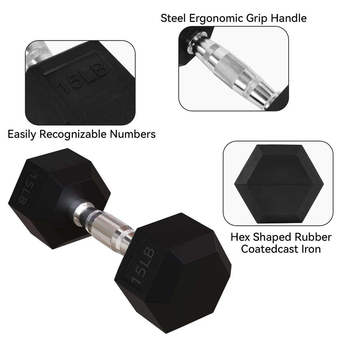 5, 8, and 10 Pound Dumbbell Pairs with Metal Rack C23594