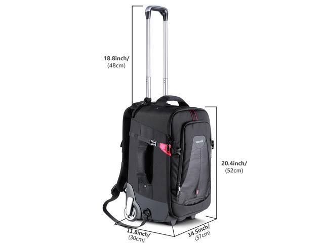 2-in-1 Rolling Camera Backpack Trolley Case V578811