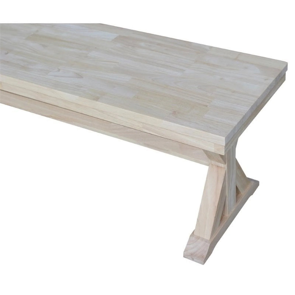 18" Solid Hardwood Bench Off White W52431