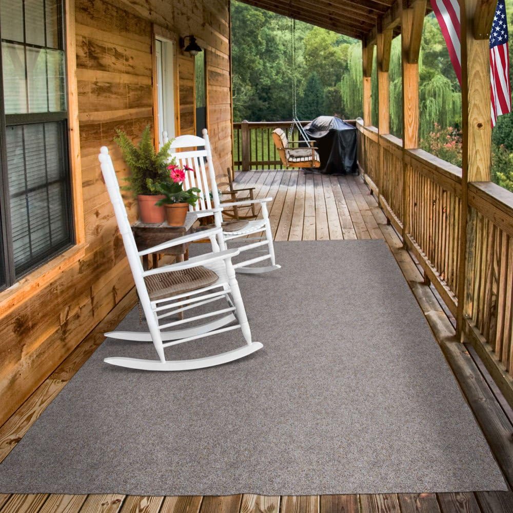 Brown 6 Feet x 25 Feet Indoor Outdoor Carpet with Rubber Backing Z396860