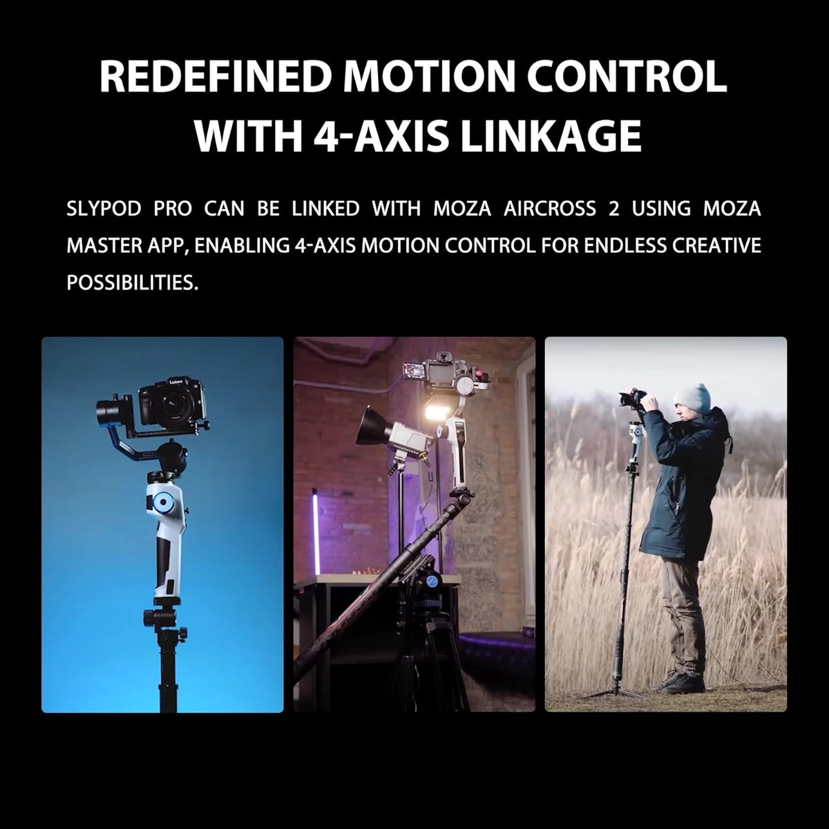 Motorized Monopod Camera Slider, Carbon Fiber, Vertical Payload 13Lb, Extendable to 54.3 in Q506479