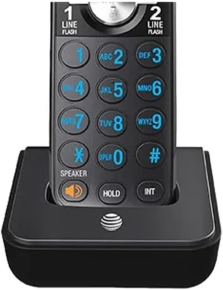 Black 2-Line Cordless Phone with Answering System, 1 Handset X10566