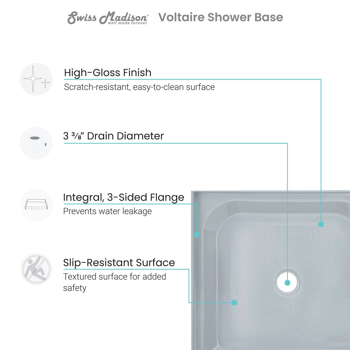 Grey Shower Base P8877