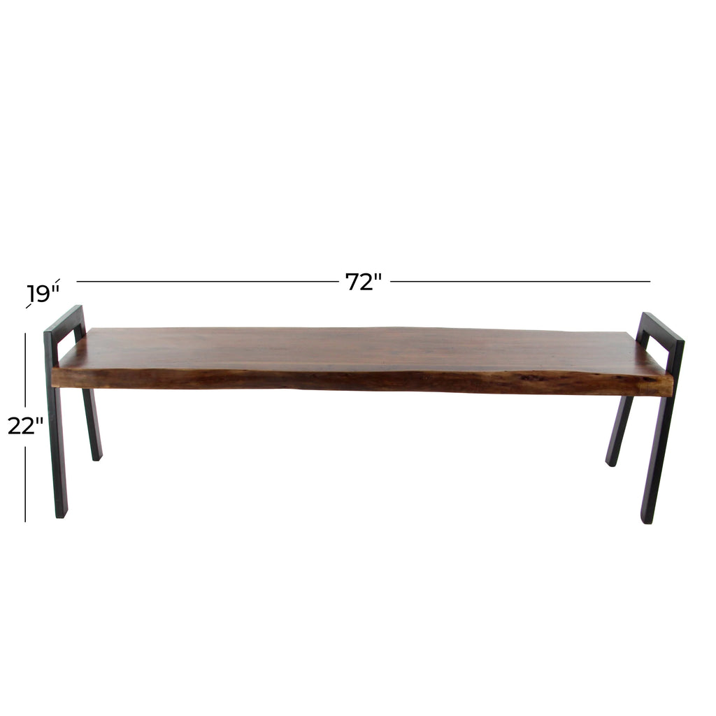 Wood Live Edge Top Bench C702845