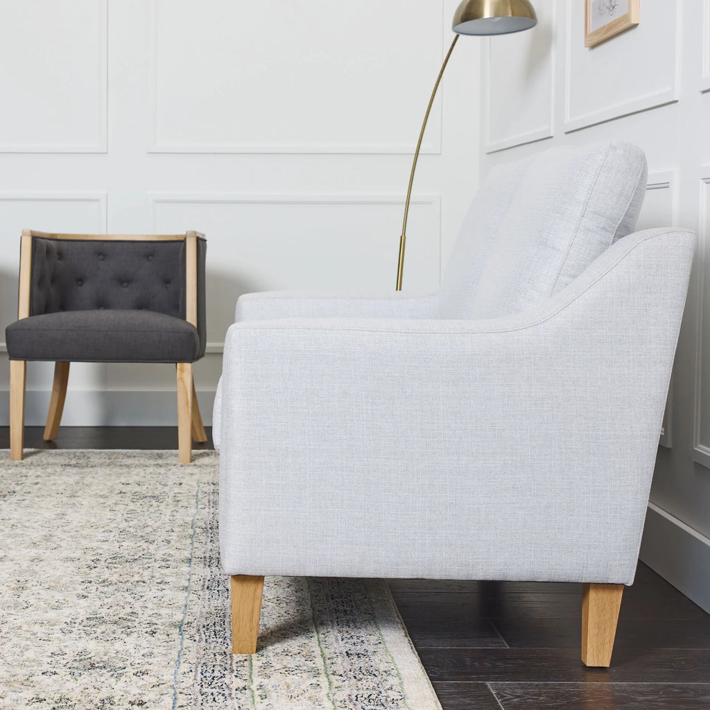 Light Gray Upholstered Loveseat M9203