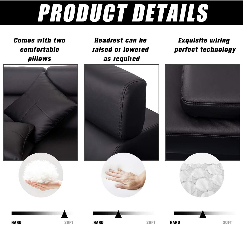2 Piece Faux Leather Sectional Sofa T4842