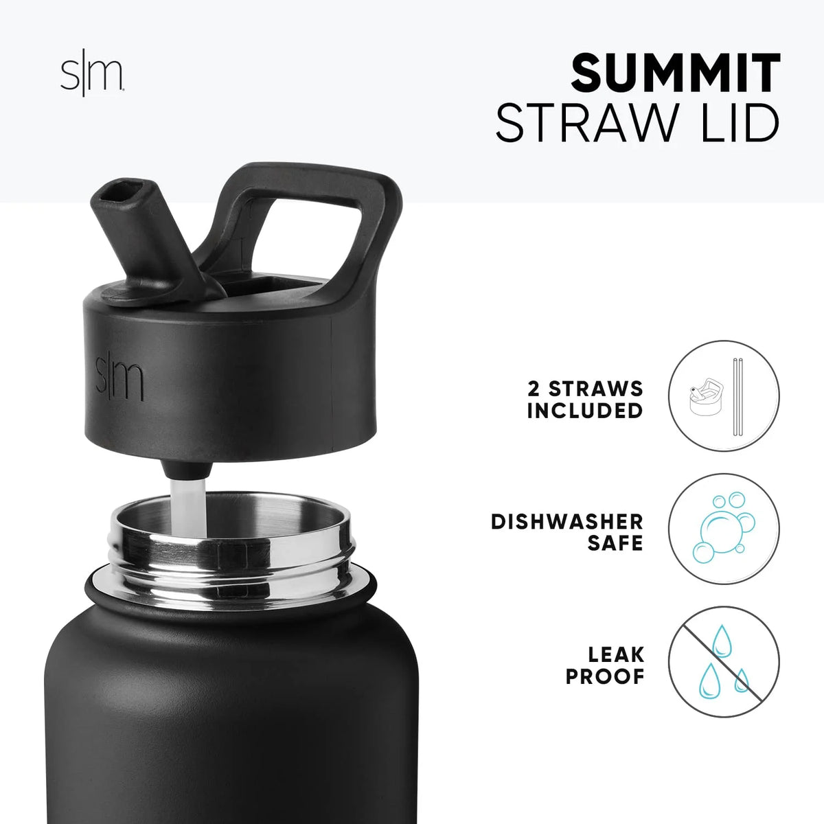22oz Vacuum Insulated Stainless Steel Water Bottle with Straw Lid Y971
