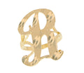 14k Real Yellow Gold Diamond Cut Initial R Ring K2117