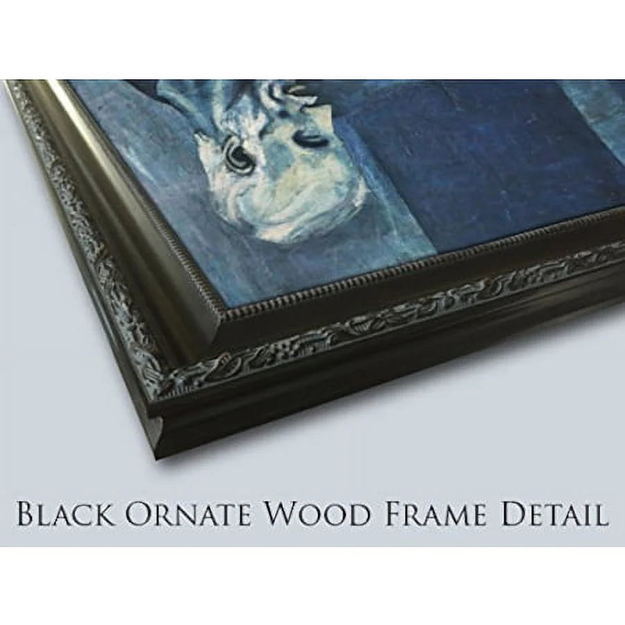24x20 Black Ornate Wood Framed Museum Art Print U5264
