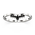 0.12ct Black Diamond Moissanite Ring 10k White Gold Wedding Band P493555