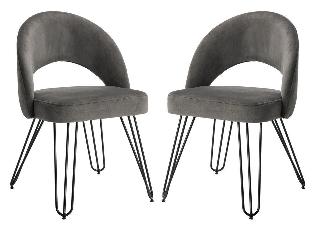 Velvet Upholstered Dining Chair Set of 2 P2377