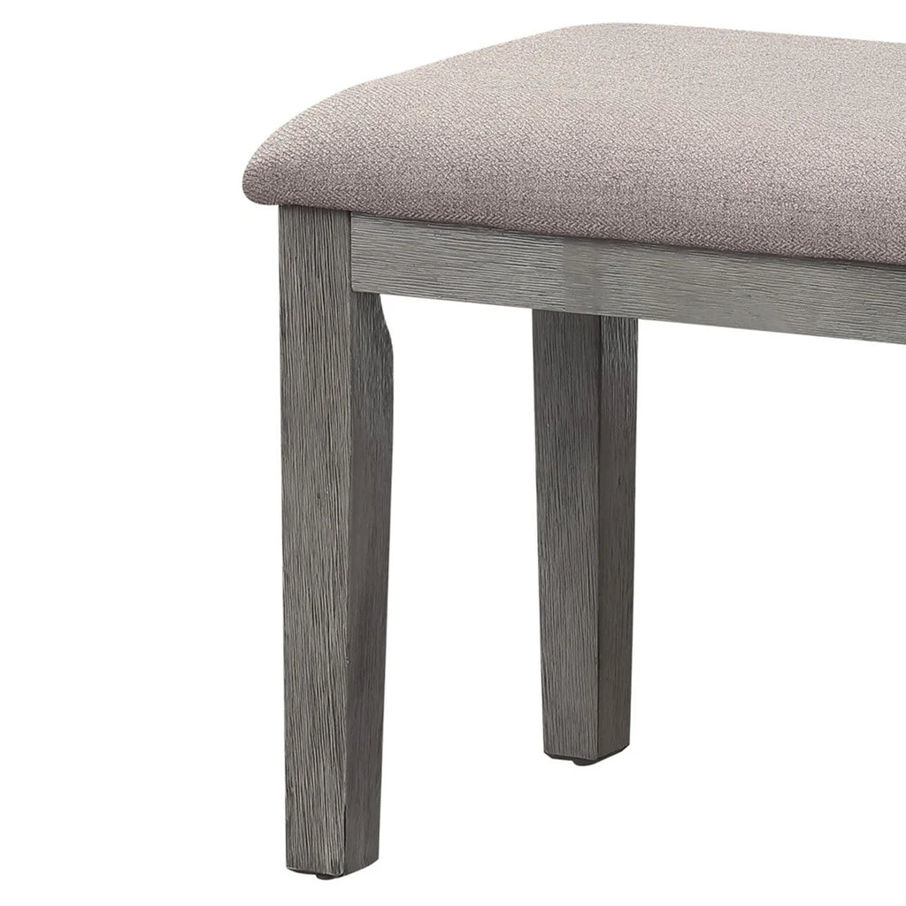 Gray Fabric Upholstered Wooden Bench Q885385