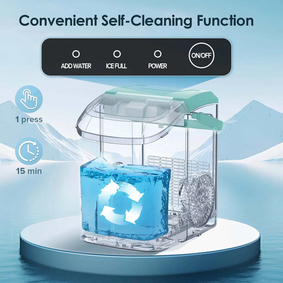 Nugget Ice Maker Countertop 33lbs/24H Self-Cleaning Portable Ice Machine Gray H913314