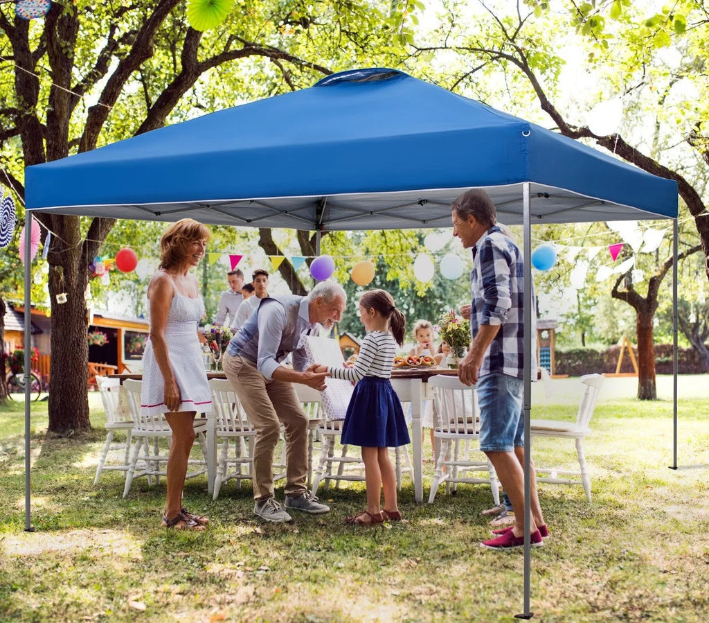 10' x 10' Blue Pop Up Canopy Tent with Wheeled Bag S879291