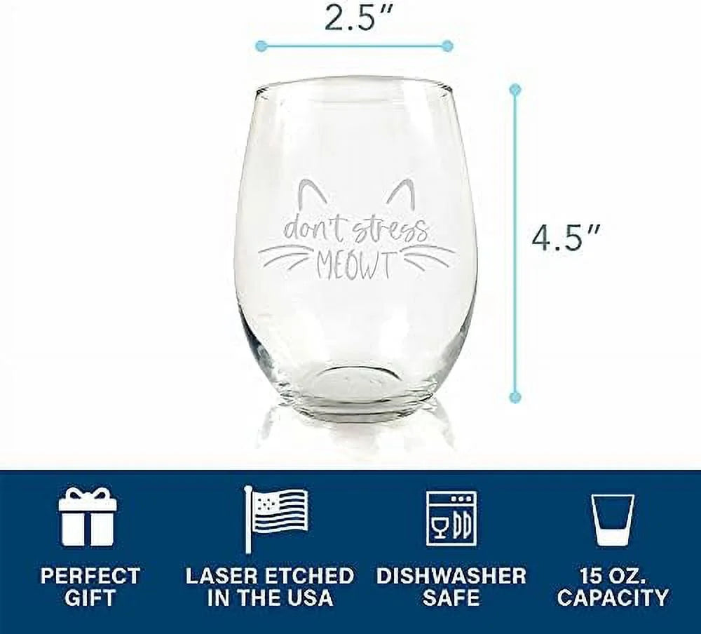 Cat Lover Stemless Wine Glass R2736