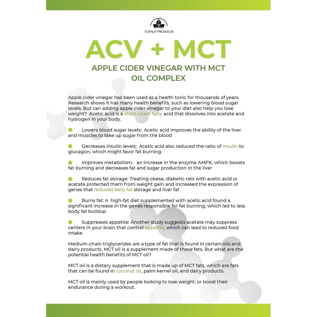 Apple Cider Vinegar with MCT Oil Complex 120 capsules Q6196