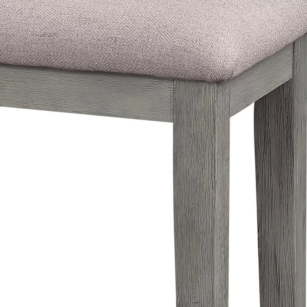 Gray Fabric Upholstered Wooden Bench Q885385