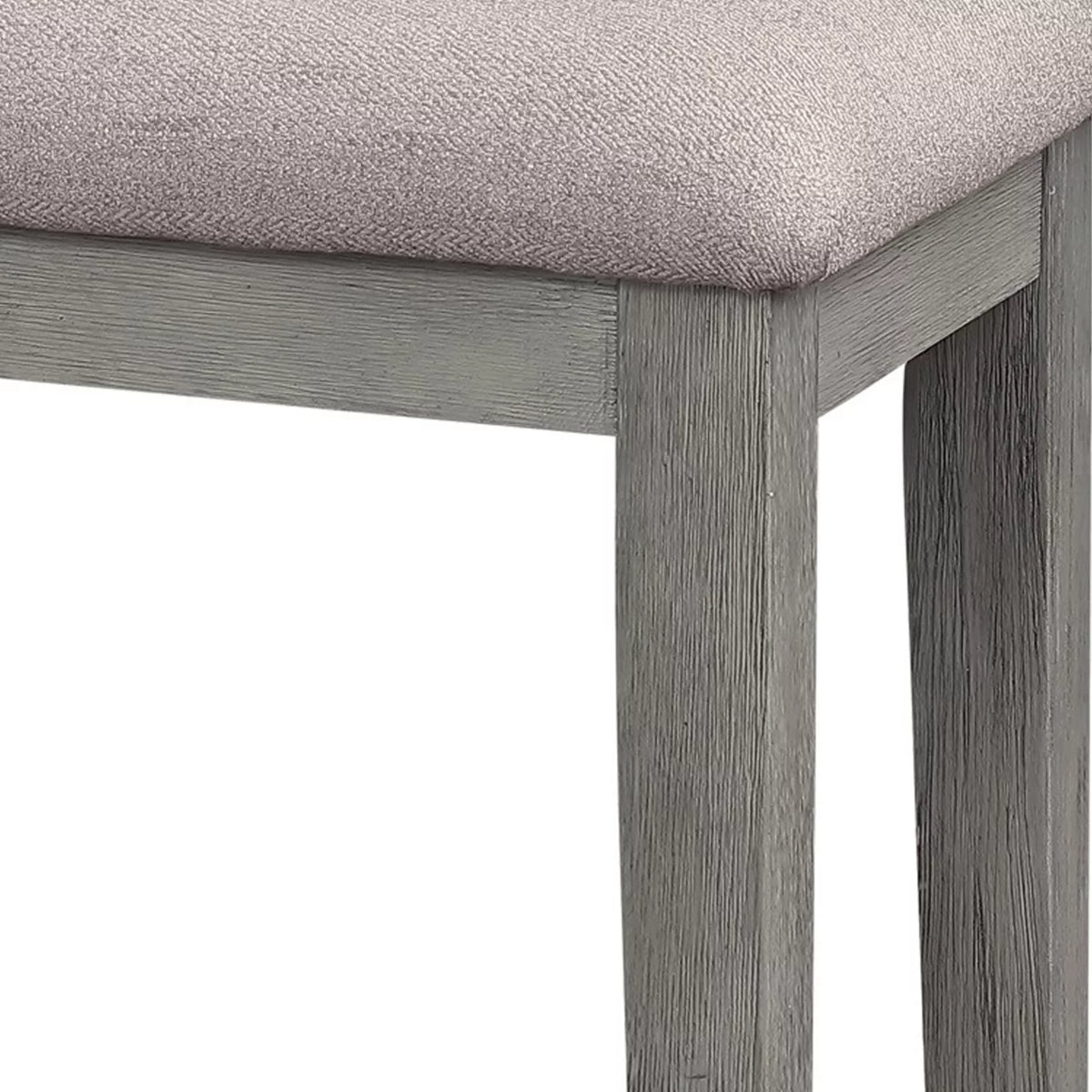 Gray Fabric Upholstered Wooden Bench Q885385